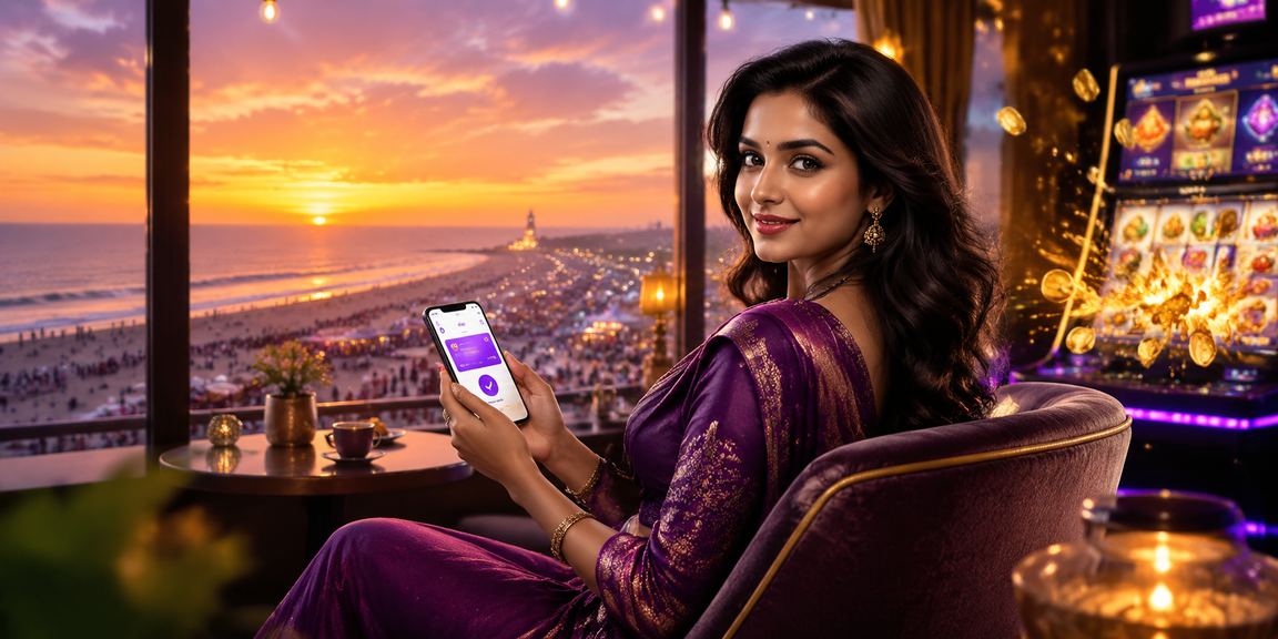 Indian young woman enjoying mobile slots gaming in Chennai